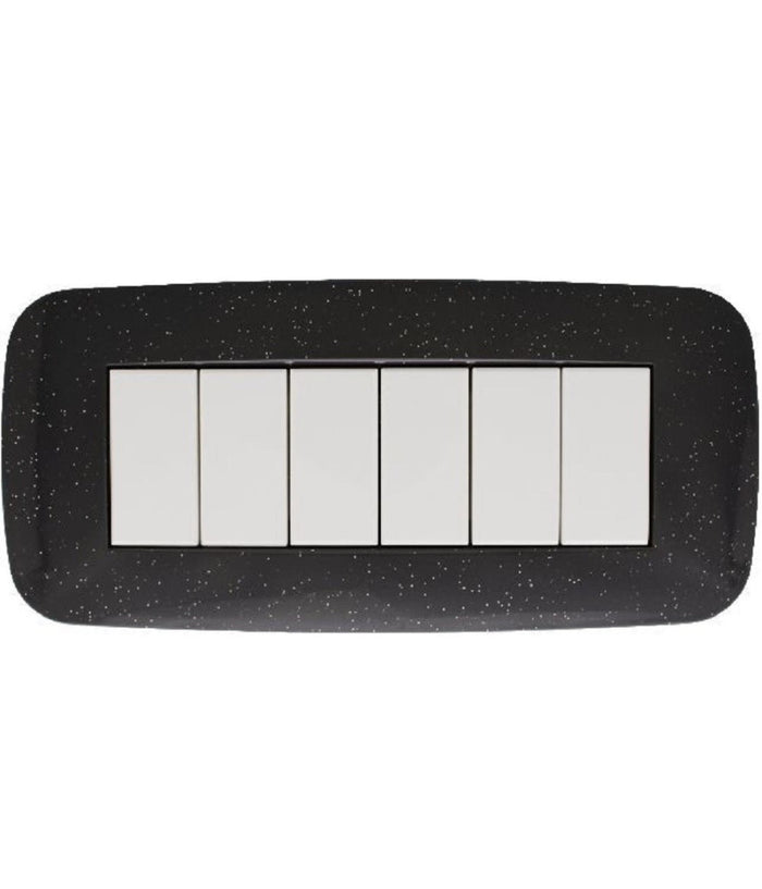 Placca Futura 3 4 6 Moduli Nero Flash Compatibile Con Bticino Axolute         