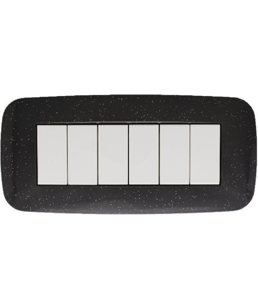 Placca Futura 3 4 6 Moduli Nero Flash Compatibile Con Bticino Axolute         