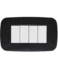 Placca Futura 3 4 6 Moduli Nero Flash Compatibile Con Bticino Axolute   -4 Fori     -