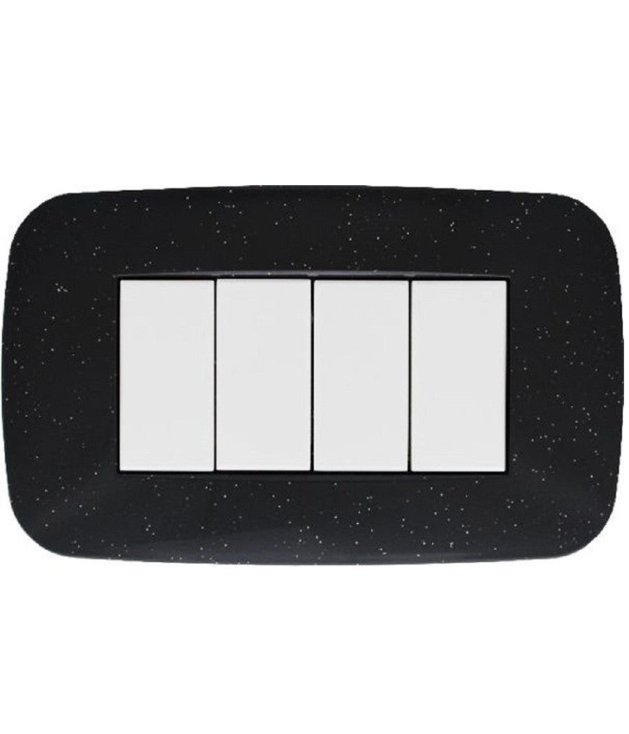 Placca Futura 3 4 6 Moduli Nero Flash Compatibile Con Bticino Axolute         