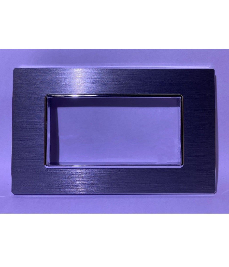 Placca Luxury 3 4 6m In Metallo Argento Ossidato Compatibile Con Bticino Axolute         