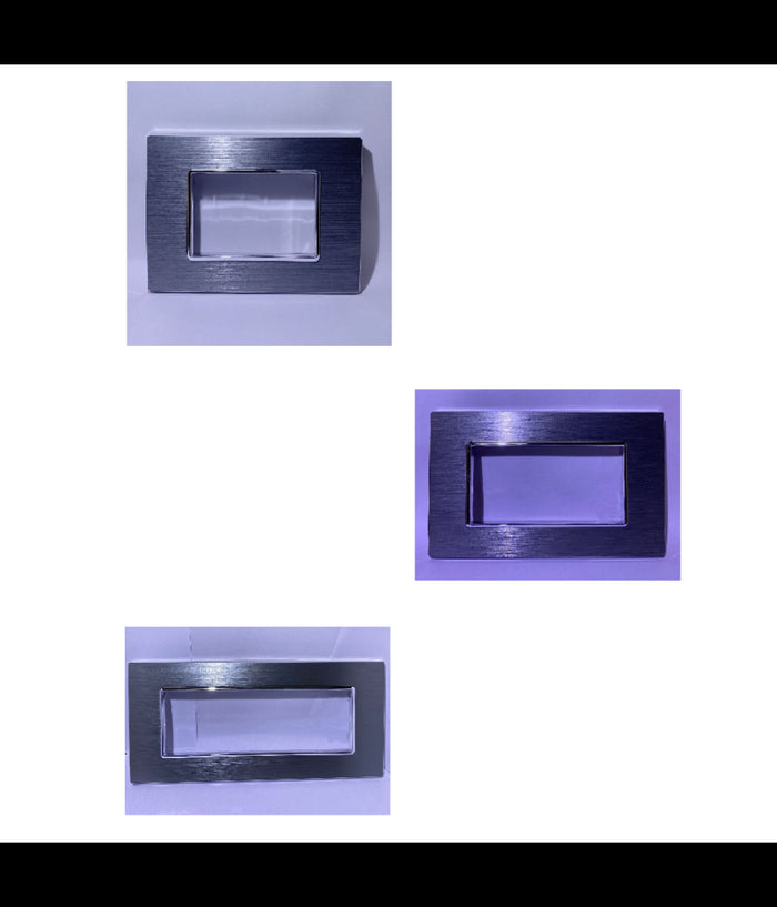 Placca Luxury 3 4 6m In Metallo Argento Ossidato Compatibile Con Bticino Axolute         