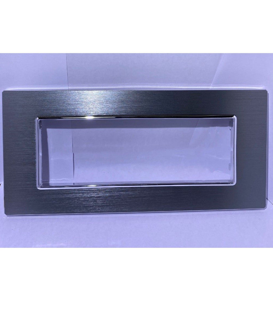 Placca Luxury 3 4 6m In Metallo Argento Ossidato Compatibile Con Bticino Axolute         