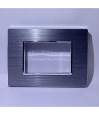 Placca Luxury 3 4 6m In Metallo Argento Ossidato Compatibile Con Bticino Axolute   -3 Fori     -