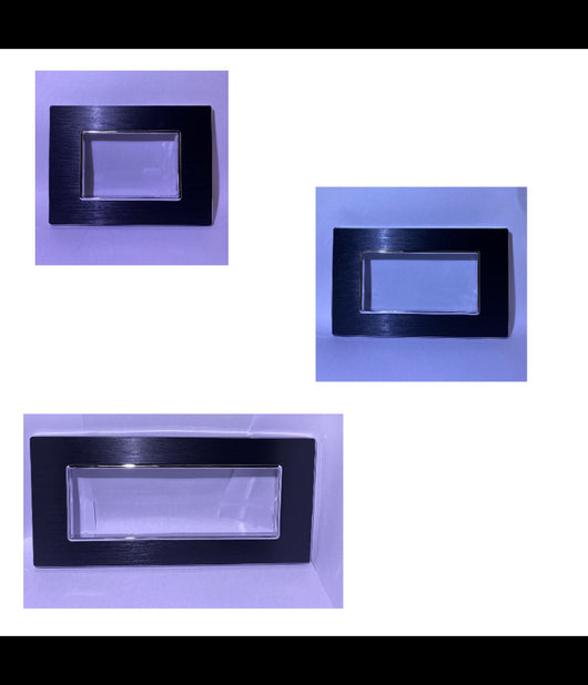 Placca Luxury 3 4 6m In Metallo Nero Satinato Compatibile Con Bticino Axolute         