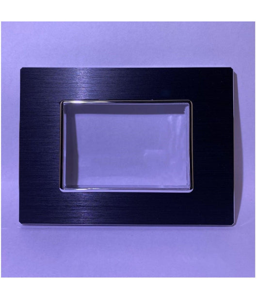 Placca Luxury 3 4 6m In Metallo Nero Satinato Compatibile Con Bticino Axolute   -3 Fori     -