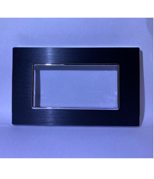 Placca Luxury 3 4 6m In Metallo Nero Satinato Compatibile Con Bticino Axolute   -4 Fori     -