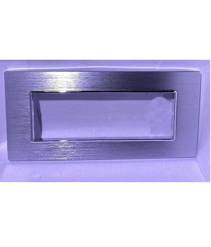 Placca Luxury 3 4 6m In Metallo Satinato Argento Compatibile Con Bticino Axolute         