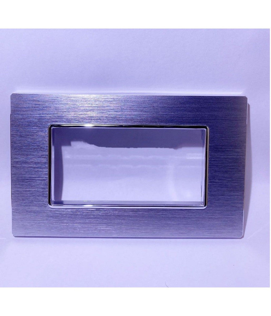 Placca Luxury 3 4 6m In Metallo Satinato Argento Compatibile Con Bticino Axolute         