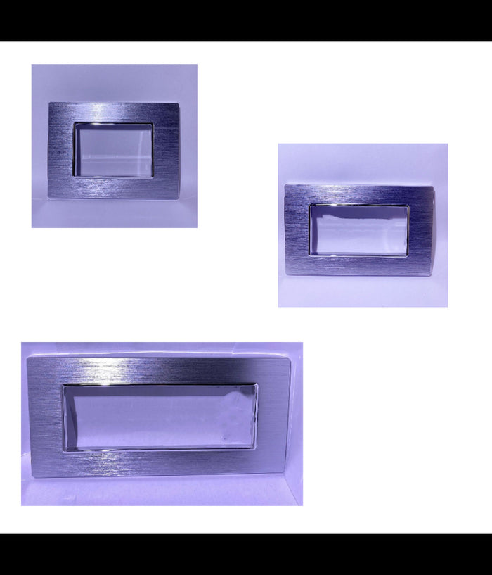 Placca Luxury 3 4 6m In Metallo Satinato Argento Compatibile Con Bticino Axolute         