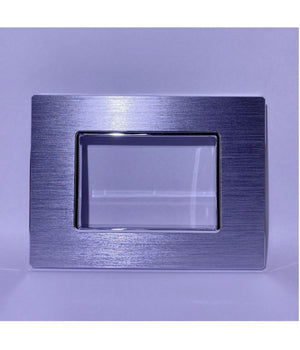Placca Luxury 3 4 6m In Metallo Satinato Argento Compatibile Con Bticino Axolute   -3 Fori     -