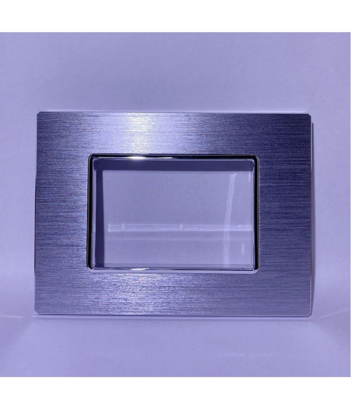 Placca Luxury 3 4 6m In Metallo Satinato Argento Compatibile Con Bticino Axolute         