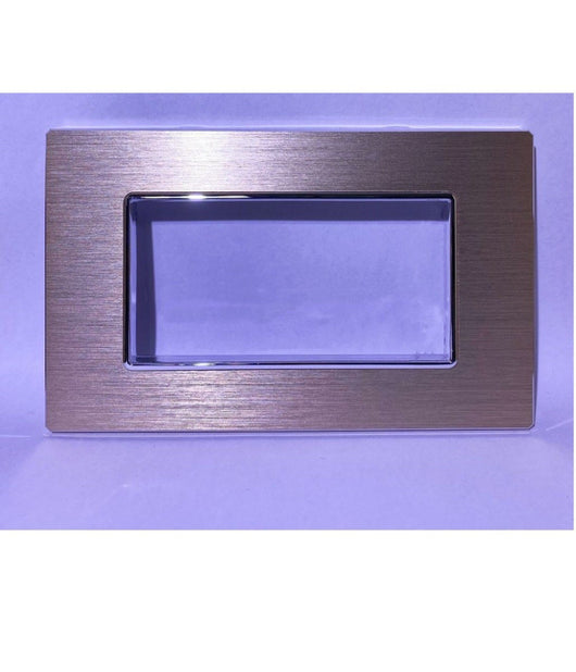 Placca Luxury 3 4 6m In Metallo Satinato Oro Compatibile Con Bticino Axolute   -4 Fori     -