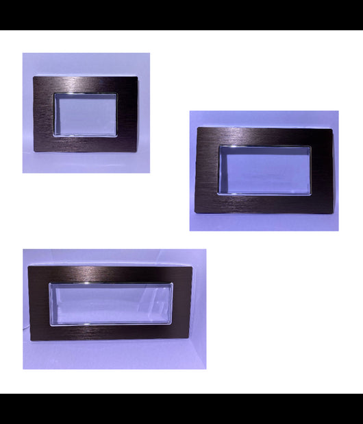 Placca Luxury 3 4 6m Metallo Brown Marrone Satinato Compatibile Bticino Axolute         