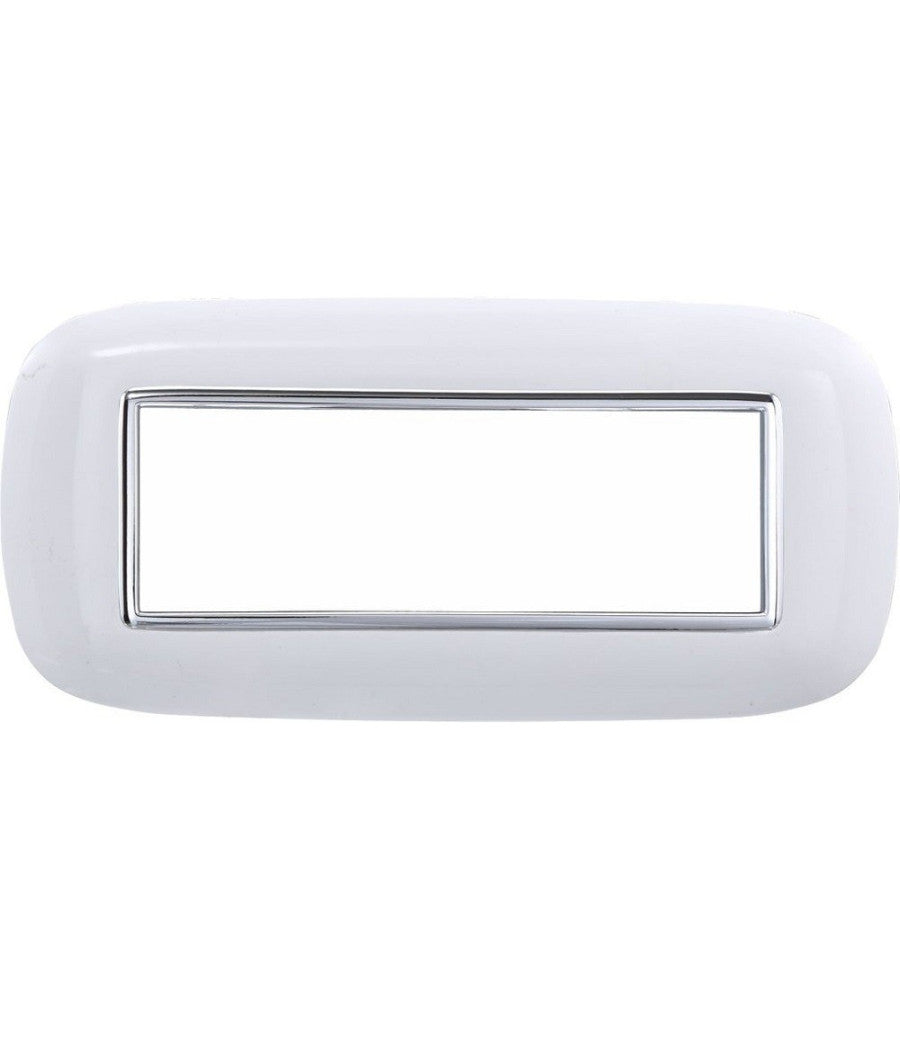 Placca Oval 3 4 6 Moduli Colore Bianco Compatibile Con Bticino Axolute         