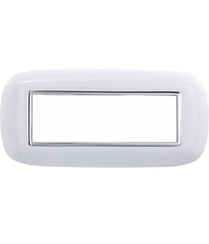 Placca Oval 3 4 6 Moduli Colore Bianco Compatibile Con Bticino Axolute         