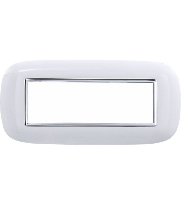 Placca Oval 3 4 6 Moduli Colore Bianco Compatibile Con Bticino Axolute         