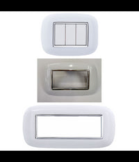 Placca Oval 3 4 6 Moduli Colore Bianco Compatibile Con Bticino Axolute         