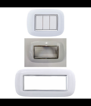 Placca Oval 3 4 6 Moduli Colore Bianco Compatibile Con Bticino Axolute         