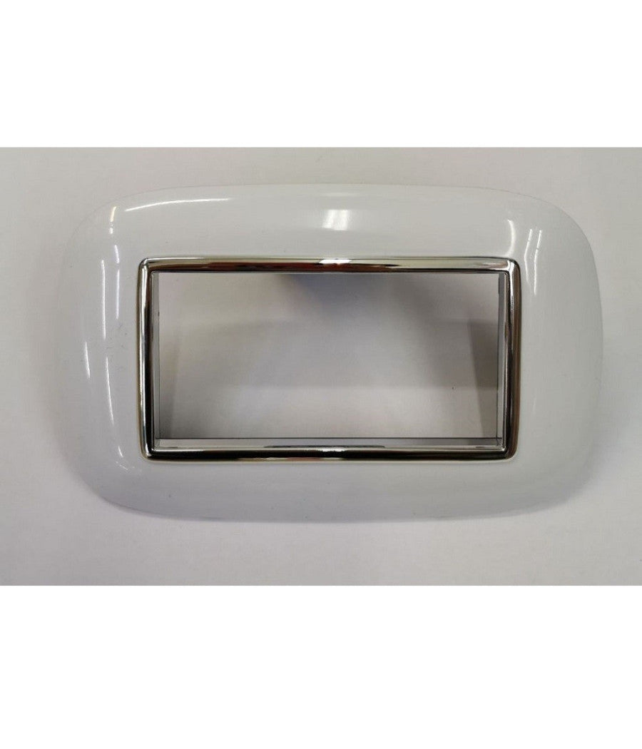 Placca Oval 3 4 6 Moduli Colore Bianco Compatibile Con Bticino Axolute         