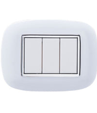 Placca Oval 3 4 6 Moduli Colore Bianco Compatibile Con Bticino Axolute         