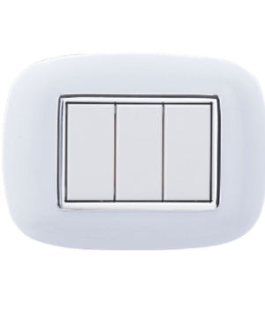 Placca Oval 3 4 6 Moduli Colore Bianco Compatibile Con Bticino Axolute         