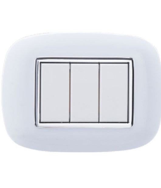 Placca Oval 3 4 6 Moduli Colore Bianco Compatibile Con Bticino Axolute         