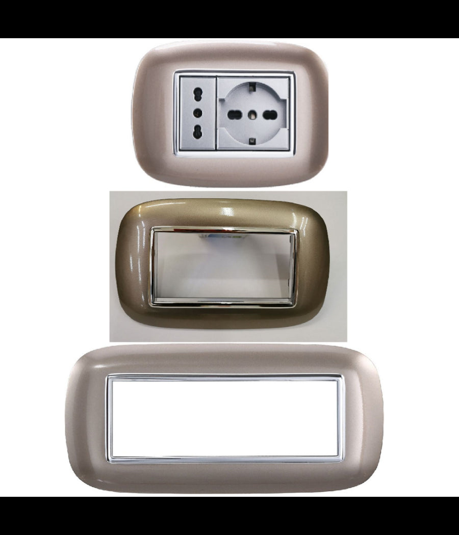 Placca Oval 3 4 6 Moduli Colore Bronzo Compatibile Con Bticino Axolute         