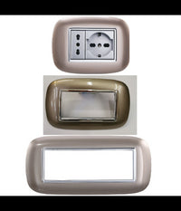Placca Oval 3 4 6 Moduli Colore Bronzo Compatibile Con Bticino Axolute         