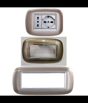 Placca Oval 3 4 6 Moduli Colore Bronzo Compatibile Con Bticino Axolute         