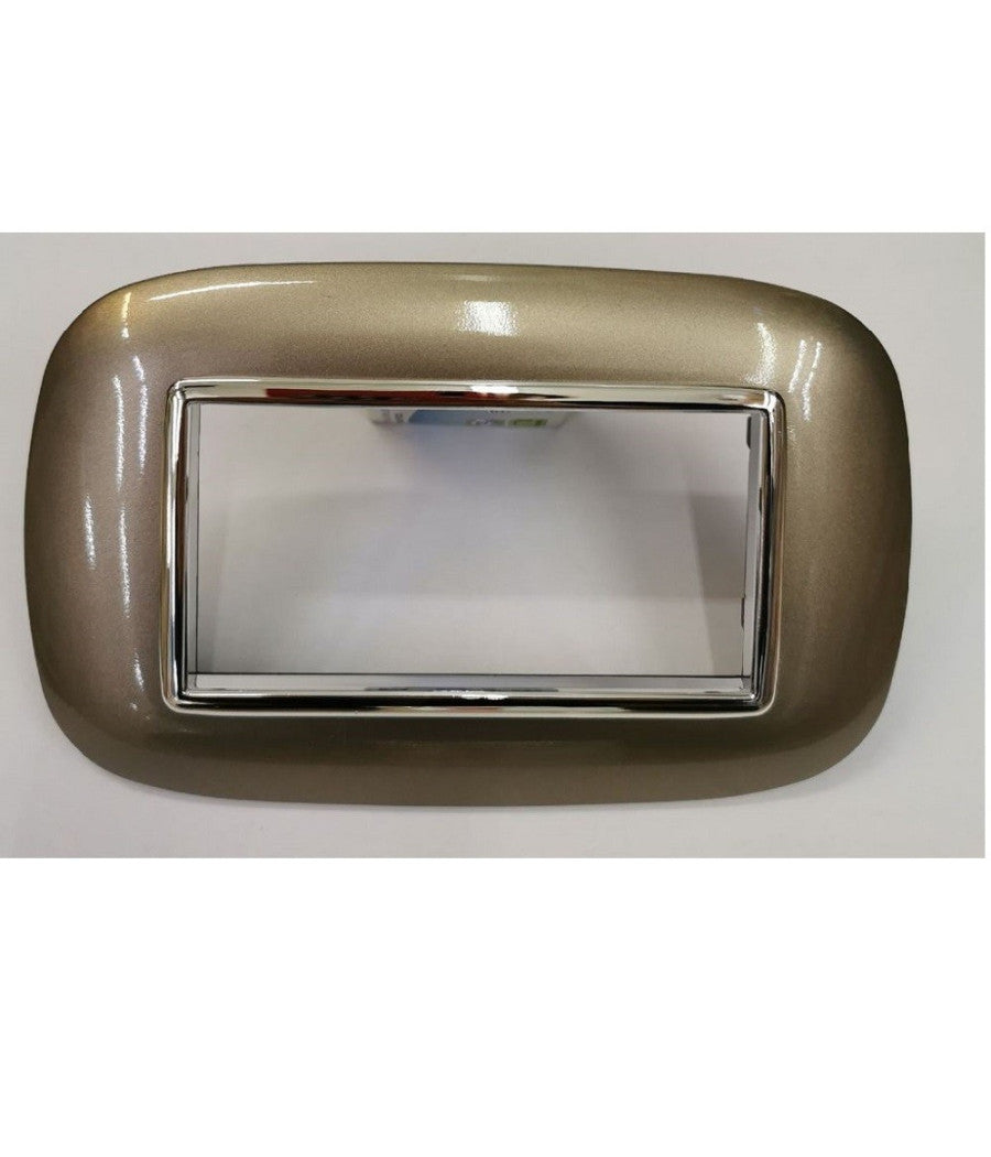 Placca Oval 3 4 6 Moduli Colore Bronzo Compatibile Con Bticino Axolute         