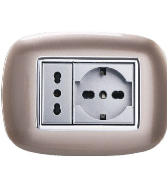 Placca Oval 3 4 6 Moduli Colore Bronzo Compatibile Con Bticino Axolute         