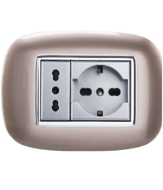 Placca Oval 3 4 6 Moduli Colore Bronzo Compatibile Con Bticino Axolute   -3 Fori     -