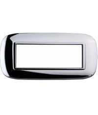 Placca Oval 3 4 6 Moduli Colore Cromo Lucido Compatibile Bticino Axolute         