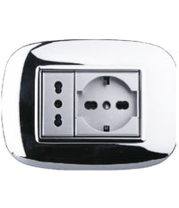 Placca Oval 3 4 6 Moduli Colore Cromo Lucido Compatibile Bticino Axolute         