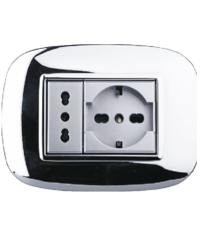 Placca Oval 3 4 6 Moduli Colore Cromo Lucido Compatibile Bticino Axolute         