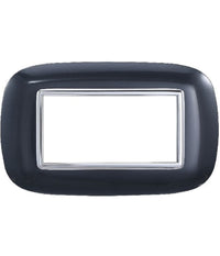 Placca Oval 3 4 6 Moduli Colore Nero Compatibile Con Bticino Axolute         