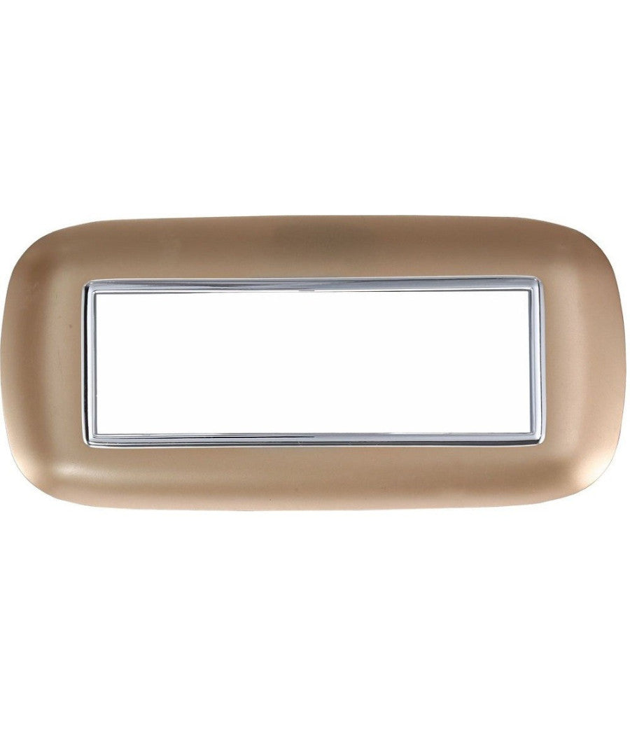Placca Oval 3 4 6 Moduli Colore Oro Compatibile Con Bticino Axolute         