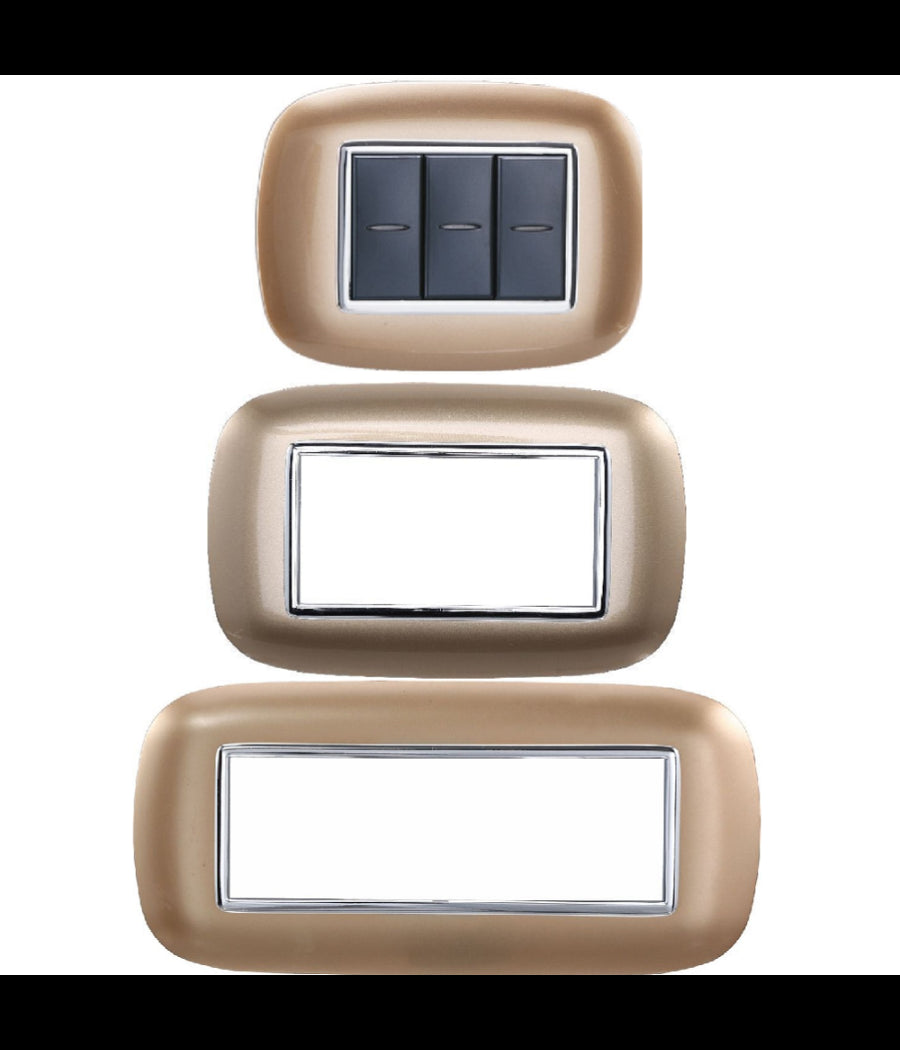 Placca Oval 3 4 6 Moduli Colore Oro Compatibile Con Bticino Axolute         
