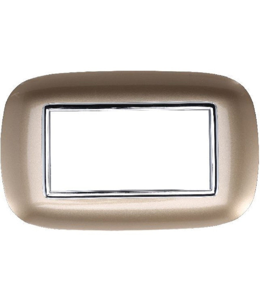 Placca Oval 3 4 6 Moduli Colore Oro Compatibile Con Bticino Axolute         