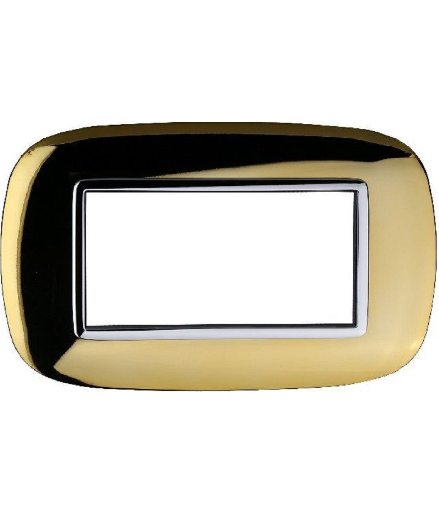 Placca Oval 3 4 6 Moduli Colore Oro Lucido Compatibile Bticino Axolute         