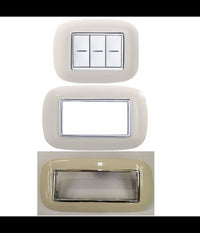 Placca Oval 3 4 6 Moduli Colore Sabbia Compatibile Con Bticino Axolute         