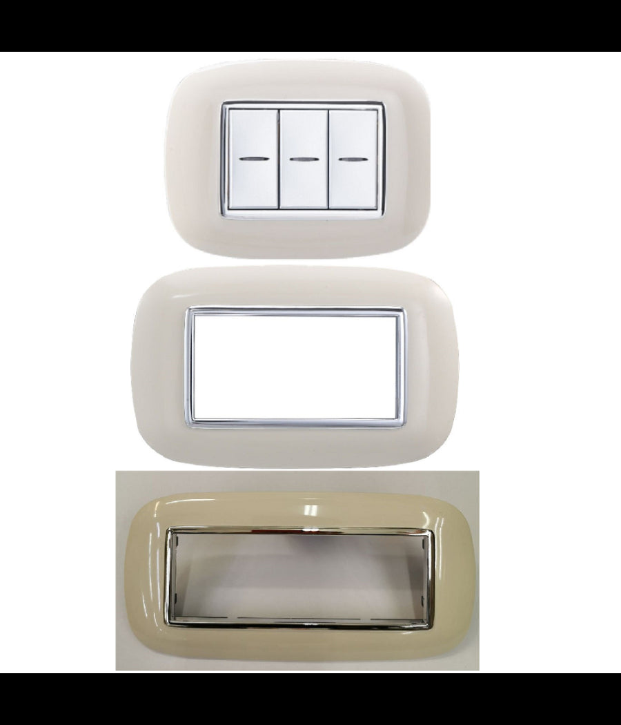 Placca Oval 3 4 6 Moduli Colore Sabbia Compatibile Con Bticino Axolute         