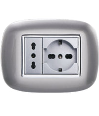 Placca Oval 3 4 6 Moduli Colore Silver Compatibile Con Bticino Axolute         