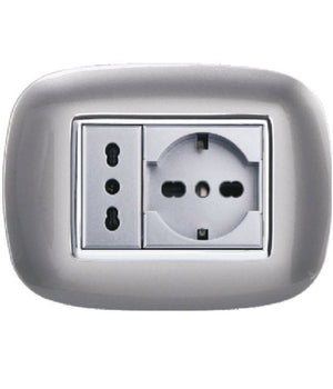 Placca Oval 3 4 6 Moduli Colore Silver Compatibile Con Bticino Axolute         