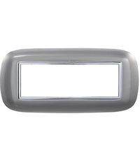 Placca Oval 3 4 6 Moduli Colore Silver Compatibile Con Bticino Axolute         