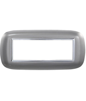 Placca Oval 3 4 6 Moduli Colore Silver Compatibile Con Bticino Axolute         