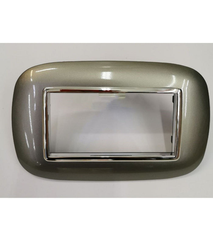 Placca Oval 3 4 6 Moduli Colore Titanio Compatibile Bticino Axolute   -4 Fori     -