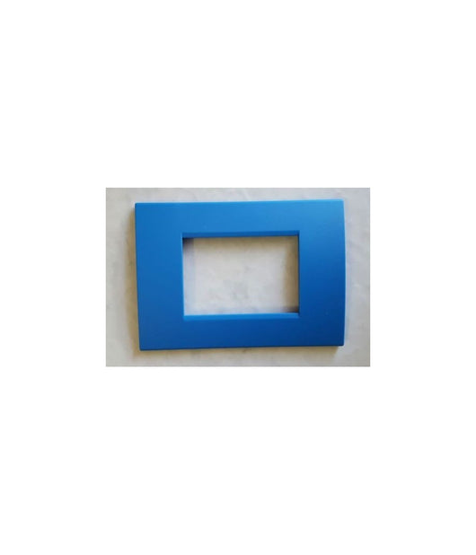 Placca Placche Placchete Compatibili Living Light In Abs 3 4 7 Posti Colorate  Blu Cielo -4 Fori     -
