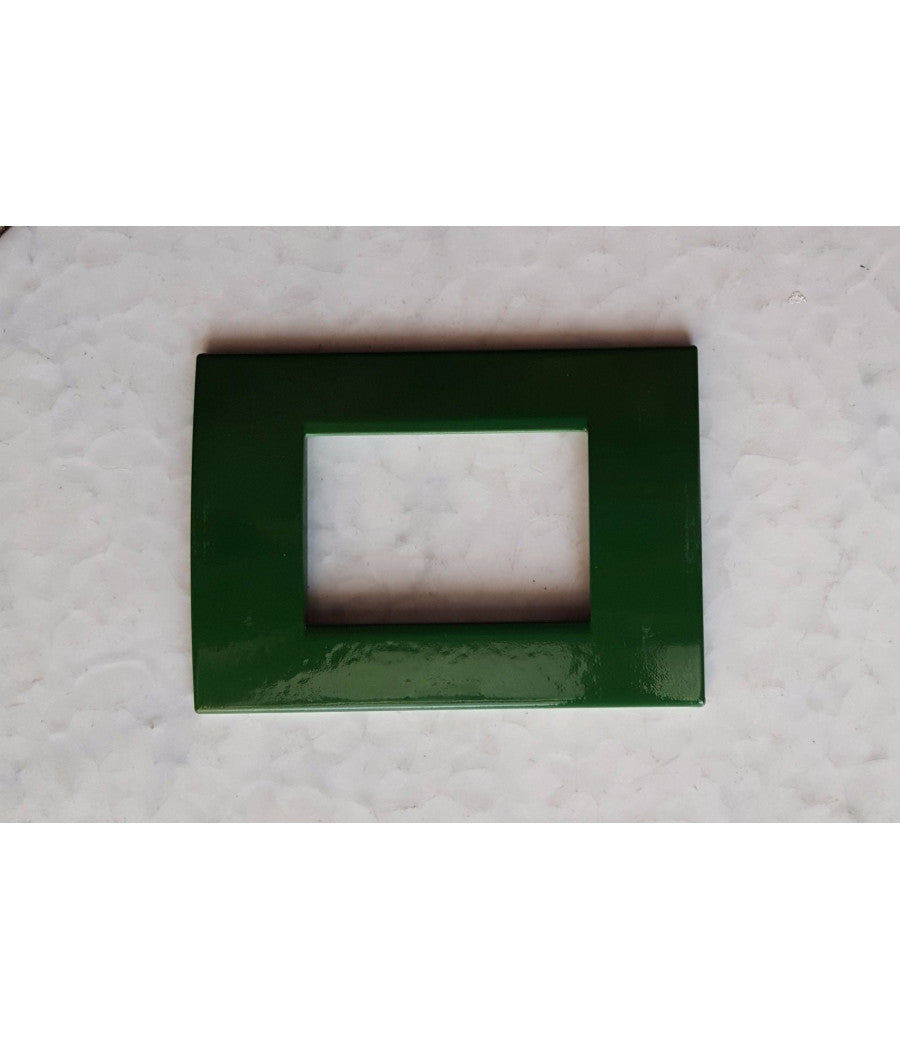 Placca Placche Placchete Compatibili Living Light In Abs 3 4 7 Posti Colorate  Verde Scuro -4 Fori     -